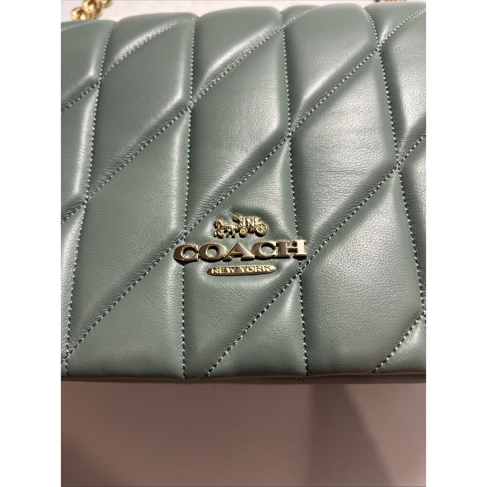 Coach Sage Green Quinn Quilted Quilting Shoulder Crossbody Bag purse CY663 NWT - Picture 5 of 7